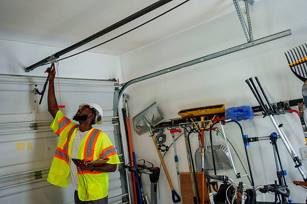 Professional Garage Door Panel Replacement technician working in Lee County County, TX